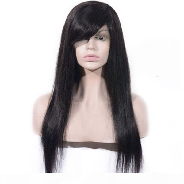 straight lace front human hair wigs with bangs pre plucked glueless brazilian full lace wigs bleached knots, Black;brown
straight lace front human hair wigs with bangs pre plucked glueless brazilian full lace wigs bleached knots, Black;brown