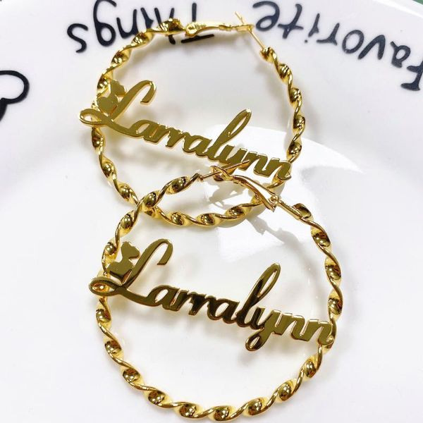 hoop & huggie earrings custom stainless steel name personalize fashion charming earring style, Golden;silver
hoop & huggie earrings custom stainless steel name personalize fashion charming earring style, Golden;silver