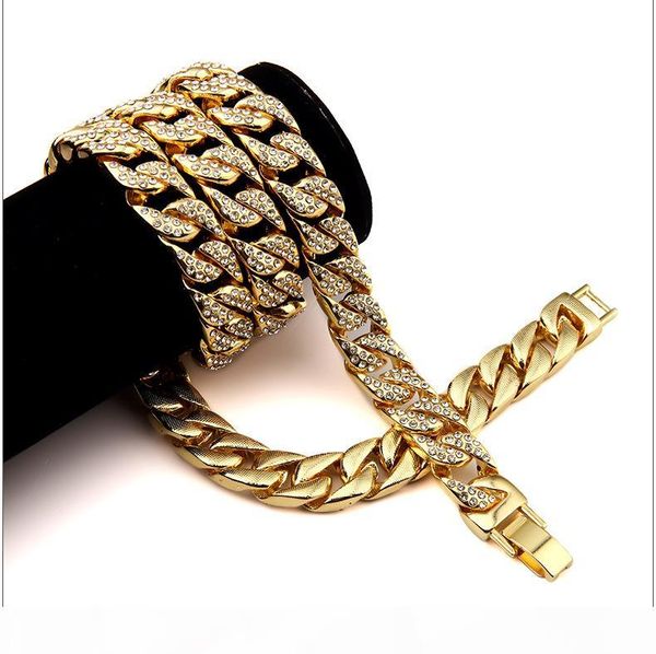 hip hop mens 24k gold plated bling iced out cz crystal cuba watchband miami diamond cuban chain bracelets necklaces jewelry, Silver
hip hop mens 24k gold plated bling iced out cz crystal cuba watchband miami diamond cuban chain bracelets necklaces jewelry, Silver