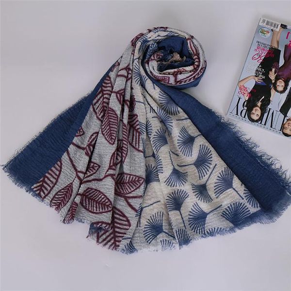 scarves women patchwork hijabs ladies crumple foulard shawl leaves print female cotton wraps, Blue;gray
scarves women patchwork hijabs ladies crumple foulard shawl leaves print female cotton wraps, Blue;gray