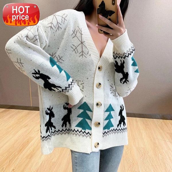 2020 autumn winter women sweater cardigans oversize v neck knit cardigans girls outwear christmas coat women #ye4m, White
2020 autumn winter women sweater cardigans oversize v neck knit cardigans girls outwear christmas coat women #ye4m, White