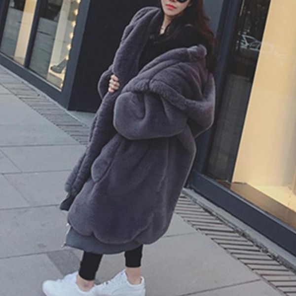 women's fur & faux winter female thick warm coat long hooded artificial jacket casual oversized loose baggy fluffy coats outerwear, Black
women's fur & faux winter female thick warm coat long hooded artificial jacket casual oversized loose baggy fluffy coats outerwear, Black