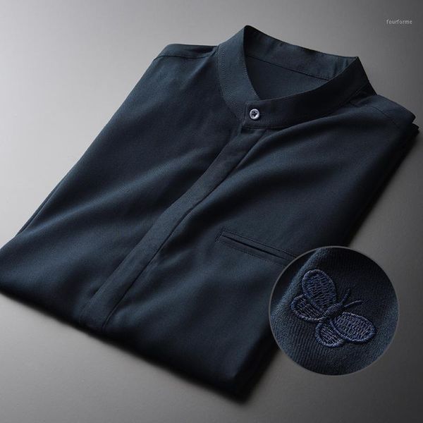 men's casual shirts stand collar mens luxury embroidery long sleeve dress plus size 4xl chest fake pocket design man shirt1, White;black
men's casual shirts stand collar mens luxury embroidery long sleeve dress plus size 4xl chest fake pocket design man shirt1, White;black