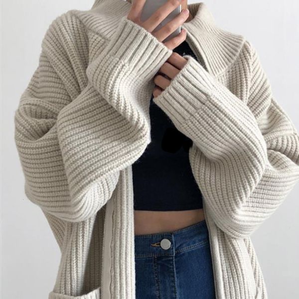 2021 new spring women knitted sweater korean japan plain zipper trutleneck cardigan jumpers female loose sweaters 9wgd, White;black
2021 new spring women knitted sweater korean japan plain zipper trutleneck cardigan jumpers female loose sweaters 9wgd, White;black