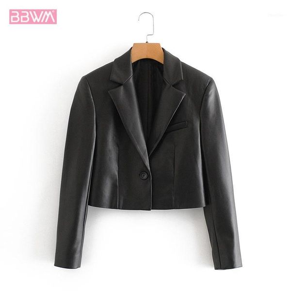pu locomotive long sleeve lapel one button black foreign chic female coat windproof short party fashion women's jacket1, Black;brown 
pu locomotive long sleeve lapel one button black foreign chic female coat windproof short party fashion women's jacket1, Black;brown