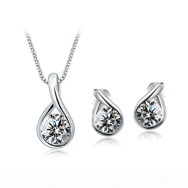 bridal wedding jewelry sets of drop tears jewellery sets for women white gold color plated bijoux valentine's day gift 2018, Silver
bridal wedding jewelry sets of drop tears jewellery sets for women white gold color plated bijoux valentine's day gift 2018, Silver