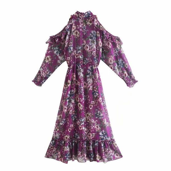 2021 fashion women flower print off shoulder chiffon new arrival long sleeve ladies midi vestidos 7yea, Black;gray
2021 fashion women flower print off shoulder chiffon new arrival long sleeve ladies midi vestidos 7yea, Black;gray