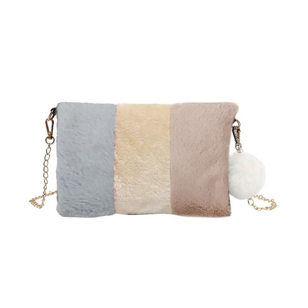 2020 new womans color matching plush shoulder bag autumn and winter wild fashion bag hit color messenger sac main femme
2020 new womans color matching plush shoulder bag autumn and winter wild fashion bag hit color messenger sac main femme