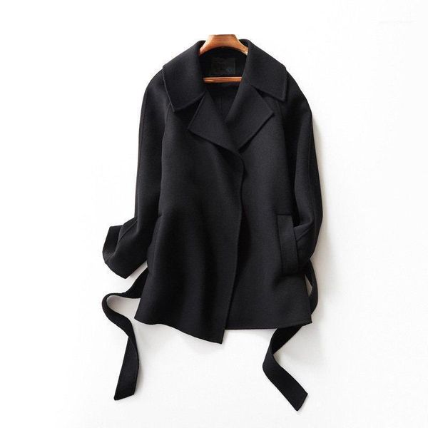women's wool & blends double sided coat women 100% real jackets slim overcoat casaco de inverno feminino 2021 mf6481, Black
women's wool & blends double sided coat women 100% real jackets slim overcoat casaco de inverno feminino 2021 mf6481, Black