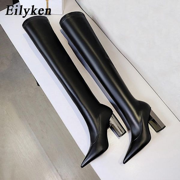 eilyken women winter shoes pu leather pointed toe over knee boots fashion square heels booties woman size 34-43, Black
eilyken women winter shoes pu leather pointed toe over knee boots fashion square heels booties woman size 34-43, Black
