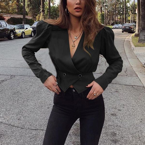 women deep v neck slim coat long sleeve street party short outwear h9, Black;brown 
women deep v neck slim coat long sleeve street party short outwear h9, Black;brown