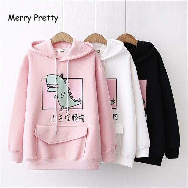 merry pretty winter fleece thick hoodies cartoon dinosaur printed sweatshirt women's clothes sweet hooded drawstring pullover y200915, Black
merry pretty winter fleece thick hoodies cartoon dinosaur printed sweatshirt women's clothes sweet hooded drawstring pullover y200915, Black