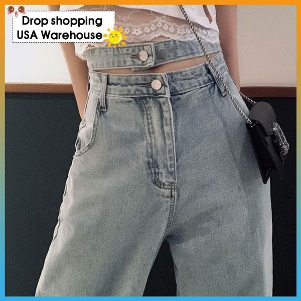 women's jeans high-waist wide-leg 2021 summer elegant dad pants thin design loose straight trousers, Blue
women's jeans high-waist wide-leg 2021 summer elegant dad pants thin design loose straight trousers, Blue