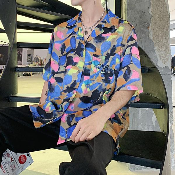 men's casual shirts 2021 summer youth full print lapel short sleeve shirt fashion wild loose chest pocket purple s-2xl, White;black
men's casual shirts 2021 summer youth full print lapel short sleeve shirt fashion wild loose chest pocket purple s-2xl, White;black