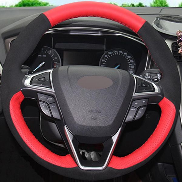 red genuine leather black suede diy hand-stitched car steering wheel cover for ford fusion mondeo 2013 2014 edge 2015 2016
red genuine leather black suede diy hand-stitched car steering wheel cover for ford fusion mondeo 2013 2014 edge 2015 2016
