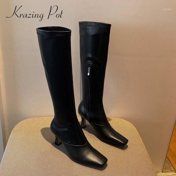 krazing pot riding boots natural leather korean street square toe high strange heel zipper keep warm party knee-high boots l861, Black
krazing pot riding boots natural leather korean street square toe high strange heel zipper keep warm party knee-high boots l861, Black