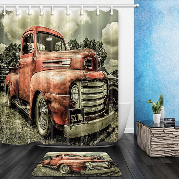 2pcs/set american vintage car old printing pattern shower curtain set waterproof +non-slip mat toilet bathroom home decor
2pcs/set american vintage car old printing pattern shower curtain set waterproof +non-slip mat toilet bathroom home decor