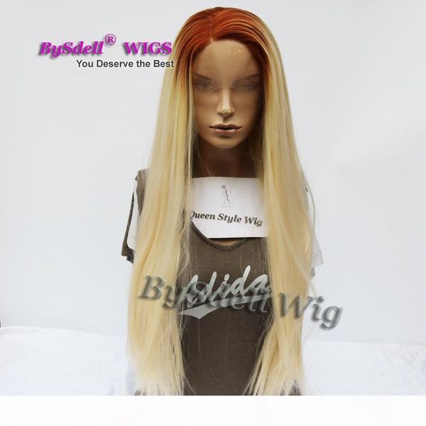 long silky straight blonde hair lace front wig two tone brown rooted ombre light blond color hair female wigs, Black
long silky straight blonde hair lace front wig two tone brown rooted ombre light blond color hair female wigs, Black