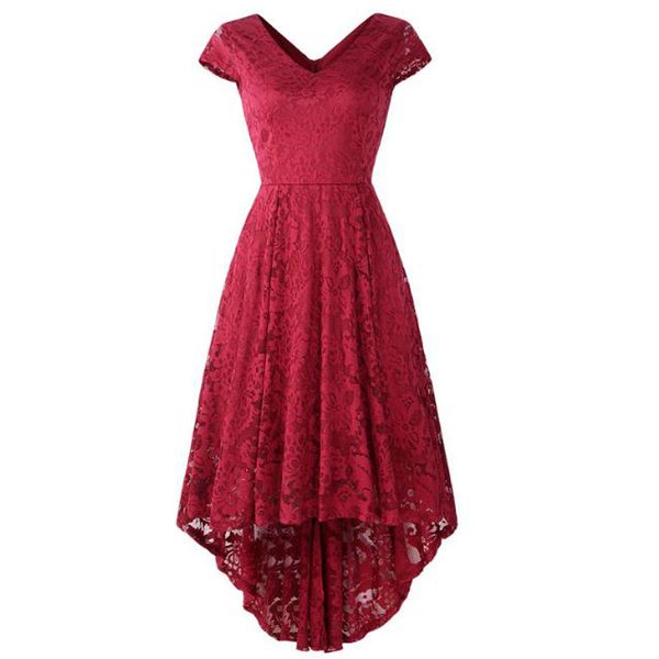 women's vintage v neck slim swing cocktail party dress floral lace hi-lo dress women elegant dress vestidos ay8027, White;black
women's vintage v neck slim swing cocktail party dress floral lace hi-lo dress women elegant dress vestidos ay8027, White;black