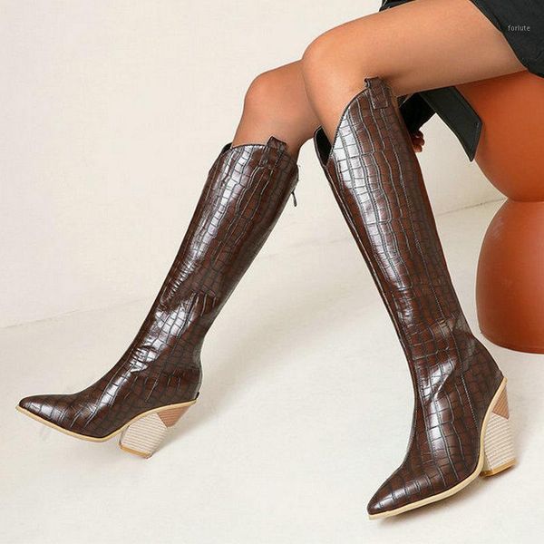brown blue winter women western boots wedges heel pointed toe women knee high boots 2020 fashion back zipper winter shoes1, Black
brown blue winter women western boots wedges heel pointed toe women knee high boots 2020 fashion back zipper winter shoes1, Black