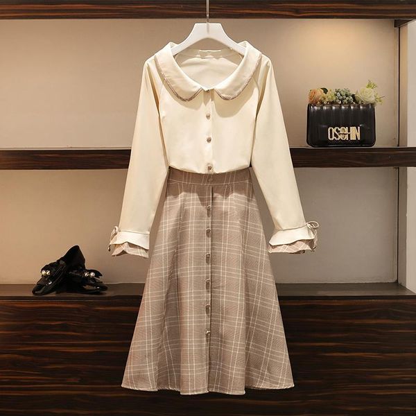 new 2021 2 female spring single-autumn pieces breasted sleeve and middle chess skirt long suits plus size 4xl y464 572e maa0, Gray
new 2021 2 female spring single-autumn pieces breasted sleeve and middle chess skirt long suits plus size 4xl y464 572e maa0, Gray