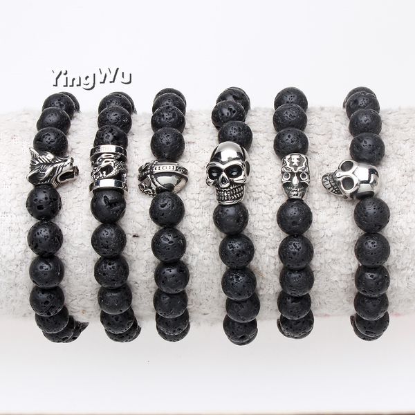 yingwu black lava natural stone beads bracelets vintage design volcanic rock stainless steel bead strand bracelet men jewelry
yingwu black lava natural stone beads bracelets vintage design volcanic rock stainless steel bead strand bracelet men jewelry