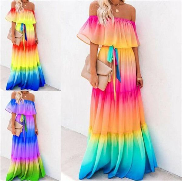 designer women off shoulder gradient ombre color belt maxi dress black friday 2021 deals, White
designer women off shoulder gradient ombre color belt maxi dress black friday 2021 deals, White