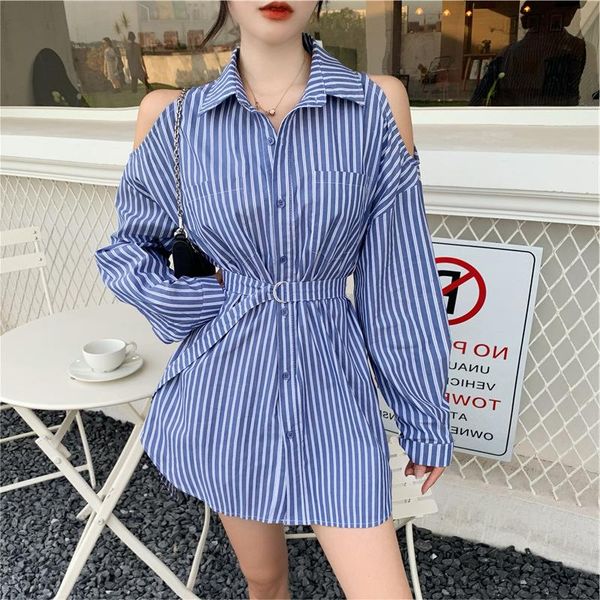 superaen autumn 2020 strapless waist stripes single-breasted shirts long women blouses, White
superaen autumn 2020 strapless waist stripes single-breasted shirts long women blouses, White