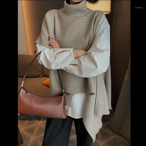 autumn knitted sweaters irregular sleeveless turtleneck knitted female pullovers1, White;black
autumn knitted sweaters irregular sleeveless turtleneck knitted female pullovers1, White;black