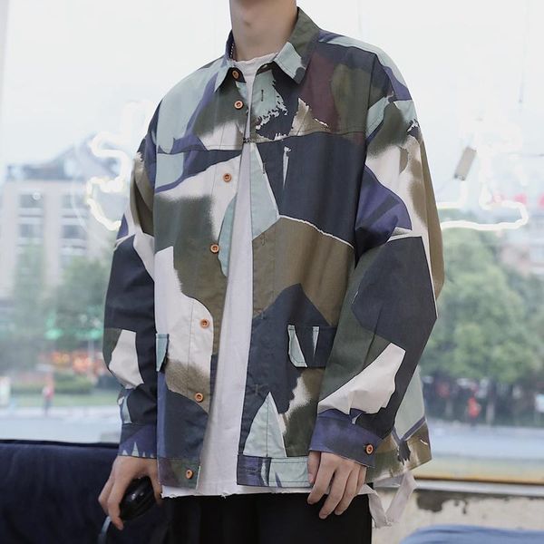 2019 autumn new college wind japanese camouflage men's loose casual shirt large size turn-down collar streetwear1, White;black
2019 autumn new college wind japanese camouflage men's loose casual shirt large size turn-down collar streetwear1, White;black