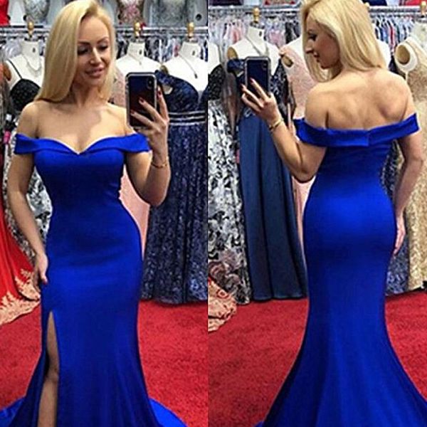 new dark blue long slit banquet evening dress wedding dress, Black
new dark blue long slit banquet evening dress wedding dress, Black