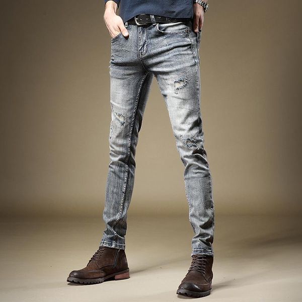 men's jeans men ripped retro blue slim fit straight pants streetwear distressed denim trousers
men's jeans men ripped retro blue slim fit straight pants streetwear distressed denim trousers