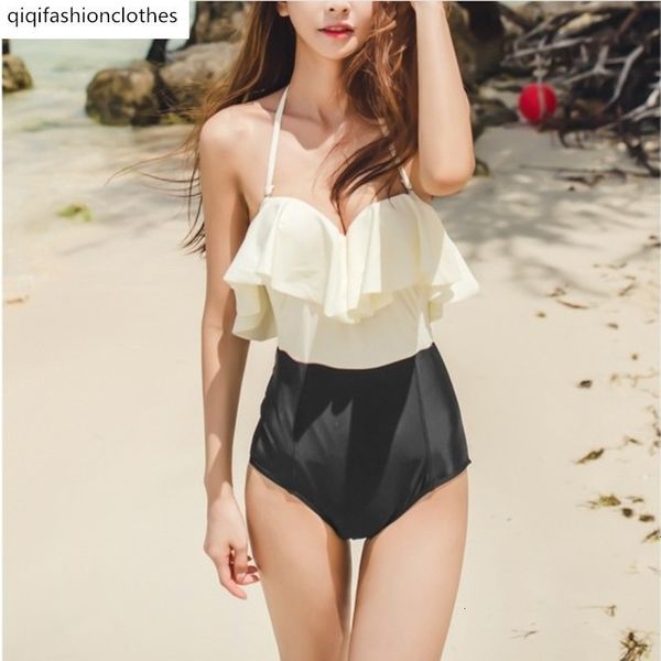 ins style korean version lotus leaf steel support cover belly show thin color matching spring triangle one piece swimsuit female, White;black
ins style korean version lotus leaf steel support cover belly show thin color matching spring triangle one piece swimsuit female, White;black