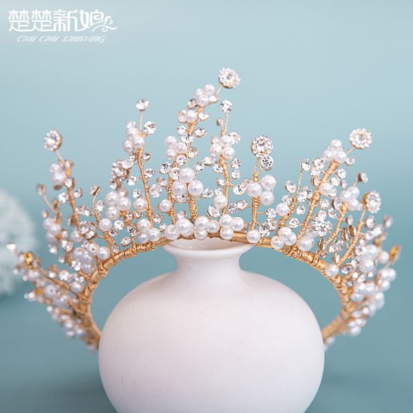 2020 korean brides' handmade crown, atmosphere and champagne main dress, headdress, wedding studio accessories, Silver
2020 korean brides' handmade crown, atmosphere and champagne main dress, headdress, wedding studio accessories, Silver