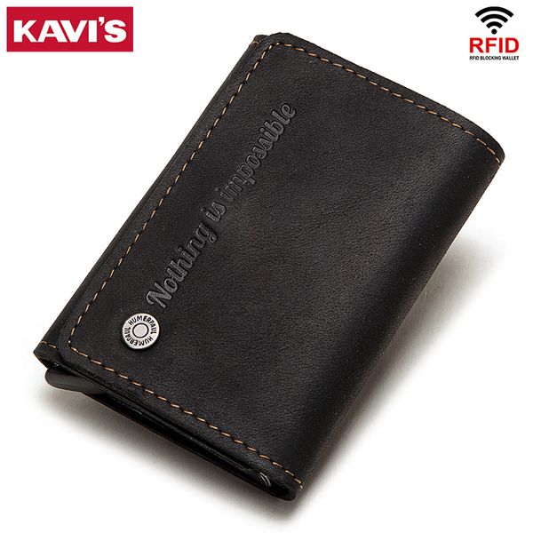 kavis rfid anti-theft credit card holder genuine leather thin id card case automatic solid metal bank card wallet business mini, Brown;gray
kavis rfid anti-theft credit card holder genuine leather thin id card case automatic solid metal bank card wallet business mini, Brown;gray