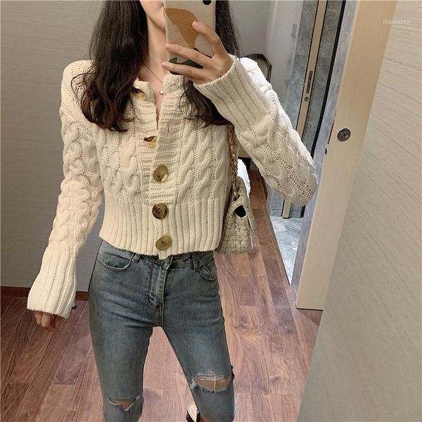 new autumn and winter loose twist sweater woman solid color short cardigan coat long sleeve short knitwear outerwear female1, White
new autumn and winter loose twist sweater woman solid color short cardigan coat long sleeve short knitwear outerwear female1, White