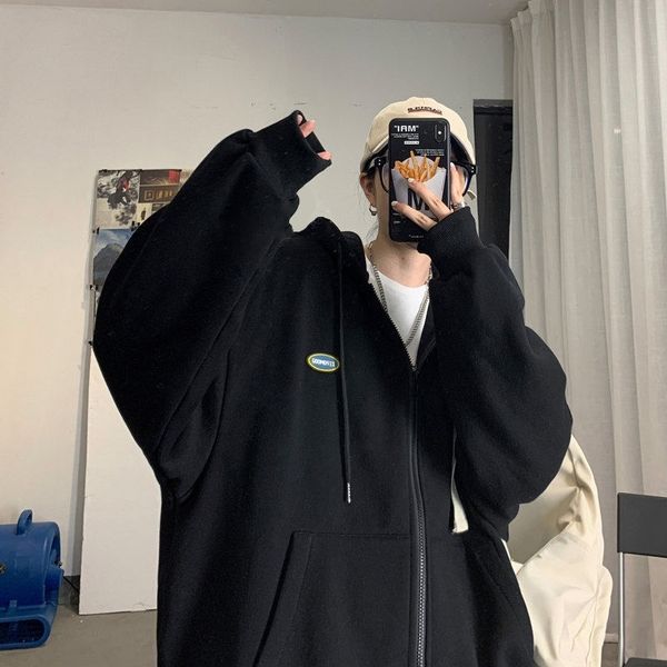 winter women's jacket sweatshirt new thick zipper big pocket sweatshirt solid color coating korean loose wild hoodie 201106, Black
winter women's jacket sweatshirt new thick zipper big pocket sweatshirt solid color coating korean loose wild hoodie 201106, Black