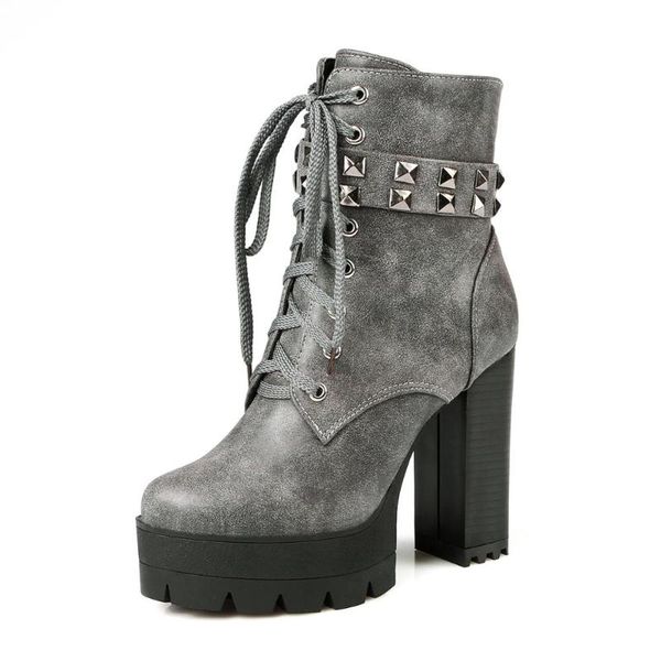 white ankle boots rivets big size shoes woman platform booties ladies round toe zipper low large size high heel rubber, Black
white ankle boots rivets big size shoes woman platform booties ladies round toe zipper low large size high heel rubber, Black