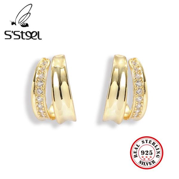 stud s'steel zircon earrings 925 sterling silver earring for women luxury personalized gold earings kolczyki srebrne jewellery, Golden;silver
stud s'steel zircon earrings 925 sterling silver earring for women luxury personalized gold earings kolczyki srebrne jewellery, Golden;silver