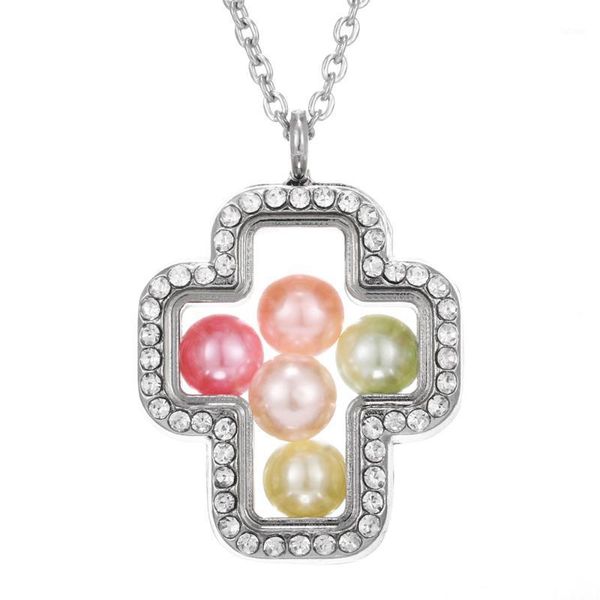 living memory floating locket necklace cross glass locket pearl cage pendant necklace floating pendant rihinstone1, Silver
living memory floating locket necklace cross glass locket pearl cage pendant necklace floating pendant rihinstone1, Silver