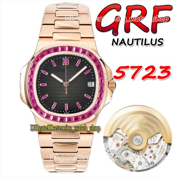 2022 grf 5723 324sc a324 automatic mens watch ruby iced out t diamond inlay bezel rose gold gray texture dial stick markers ss steel bracele, Slivery;brown
2022 grf 5723 324sc a324 automatic mens watch ruby iced out t diamond inlay bezel rose gold gray texture dial stick markers ss steel bracele, Slivery;brown