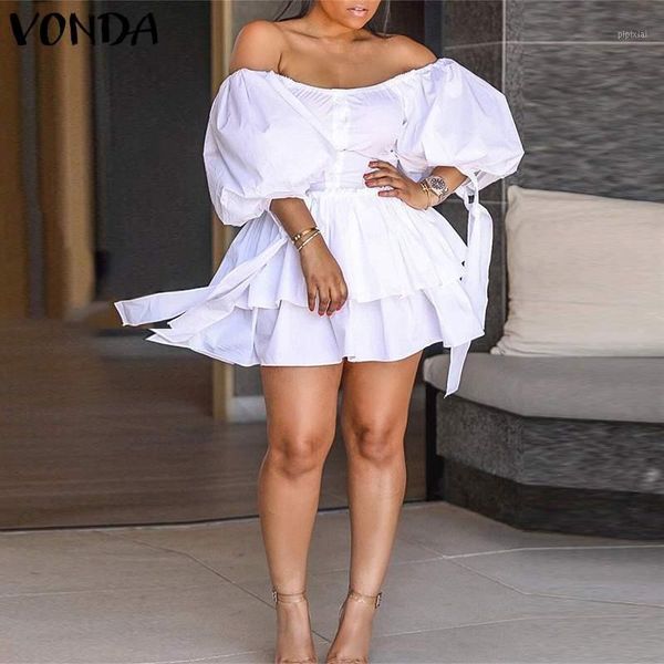 vonda 2020 mini dress women off shoulder party dresses beach holiday summer sundress casual loose vestidos plus size s-5xl1, Black;gray
vonda 2020 mini dress women off shoulder party dresses beach holiday summer sundress casual loose vestidos plus size s-5xl1, Black;gray