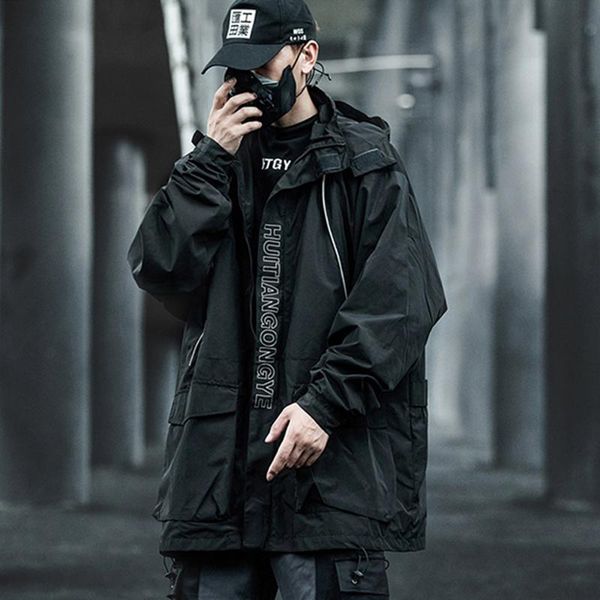 men's trench coats aprilmomo reflective cargo jackets tactical function pullover streetwear harajuku multi pocket hoody windbreaker, Tan;black
men's trench coats aprilmomo reflective cargo jackets tactical function pullover streetwear harajuku multi pocket hoody windbreaker, Tan;black
