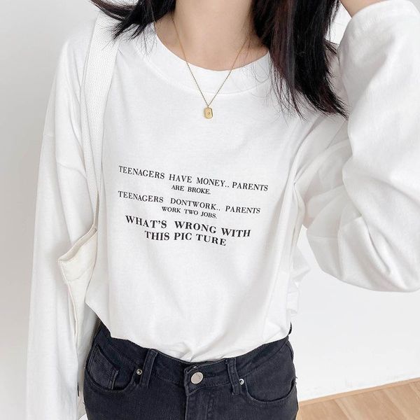 letter print long sleeve cotton t-shirts women round collar loose casual oversized basic t-shirt 2021 autumn black white1, White
letter print long sleeve cotton t-shirts women round collar loose casual oversized basic t-shirt 2021 autumn black white1, White