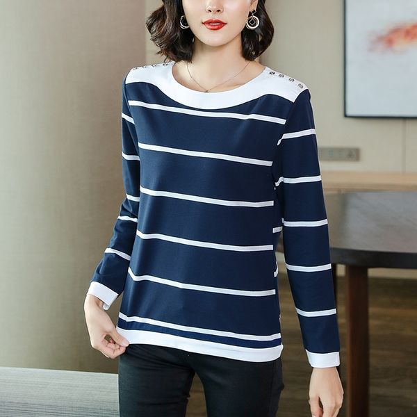 long sleeve t- women's spring and autumn cotton is loose and thinmiddle-aged 30-40 coat t-shirt years old mother's fashion bottomi, White
long sleeve t- women's spring and autumn cotton is loose and thinmiddle-aged 30-40 coat t-shirt years old mother's fashion bottomi, White