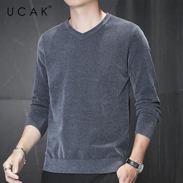 ucak brand men's solid color v-neck chenille sweater clothing autumn new streetwear casual long sleeve pullover homme u1013, White;black
ucak brand men's solid color v-neck chenille sweater clothing autumn new streetwear casual long sleeve pullover homme u1013, White;black