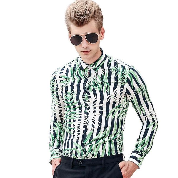 men's casual shirts fanzhuan fashion 2021 male man long sleeved slim leaf striped printed autumn shirt 713181 blouse, White;black
men's casual shirts fanzhuan fashion 2021 male man long sleeved slim leaf striped printed autumn shirt 713181 blouse, White;black