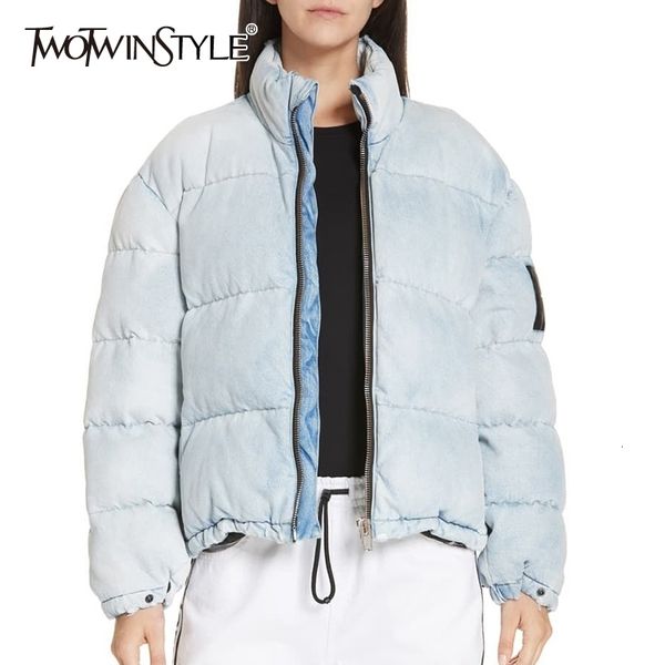 twotwinstyle parkas for women turtleneck long sleeve zipper pocket warm thick cotton coats female winter fsahion new 201109, Black
twotwinstyle parkas for women turtleneck long sleeve zipper pocket warm thick cotton coats female winter fsahion new 201109, Black
