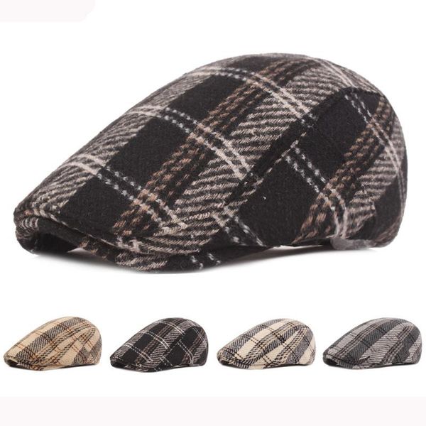 berets ht3099 vintage plaid ivy sboy flat cap men women beret hat adjust male female artist painter wool, Blue;gray
berets ht3099 vintage plaid ivy sboy flat cap men women beret hat adjust male female artist painter wool, Blue;gray