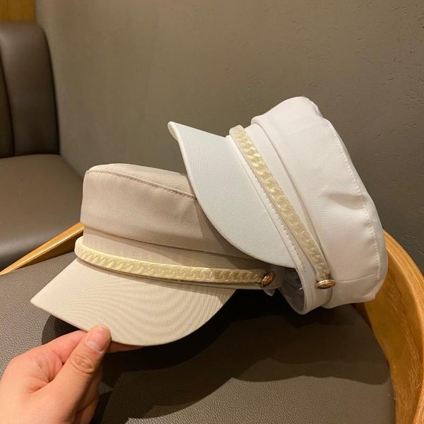stingy brim hats 2021 spring acrylic chain british style fashion leisure octagonal hat men women visors cap, Blue;gray
stingy brim hats 2021 spring acrylic chain british style fashion leisure octagonal hat men women visors cap, Blue;gray